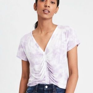 American Eagle Soft & Sexy Purple Cinched Shirt